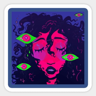 Dreaming with eyes closed Sticker